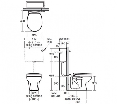 Armitage Shanks Contour 21 Schools Toilet Set - 305mm Height